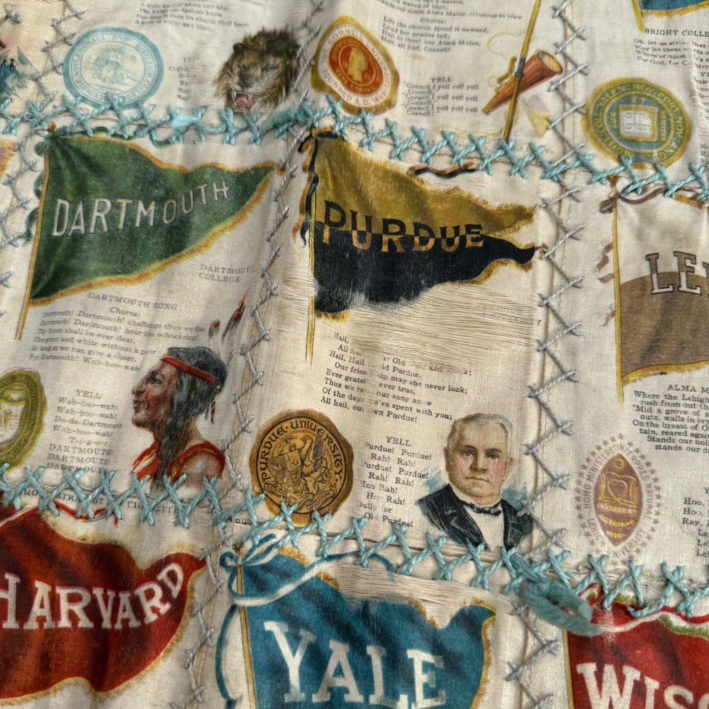 1920s Quilt‎ Made from 1900s Silk Cigarette Slips - Picture 14 of 16